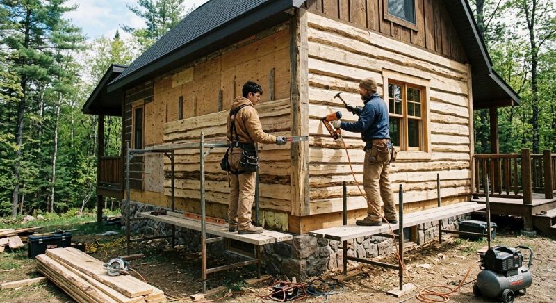 Cabin Siding Installation