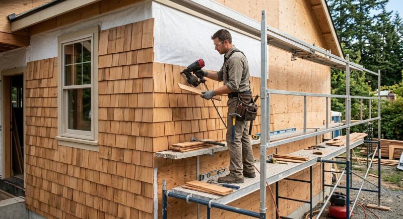 Shingle Siding Installation